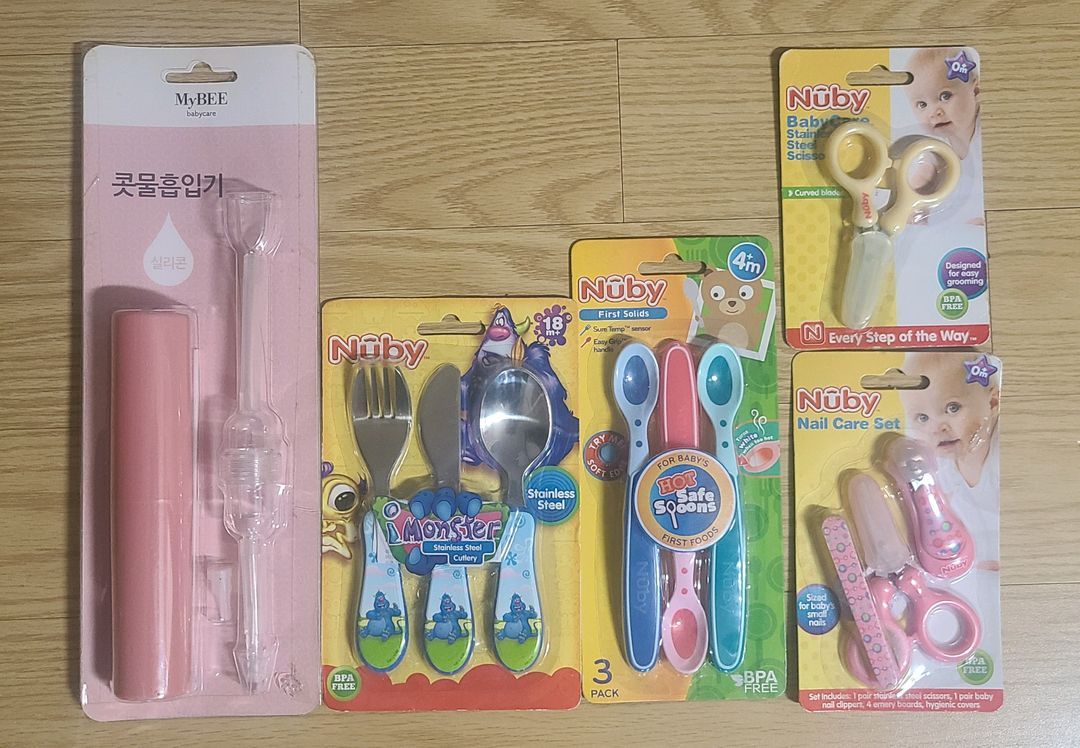 누비 육아용품/스푼.컵.칫솔.손톱가위 등--3