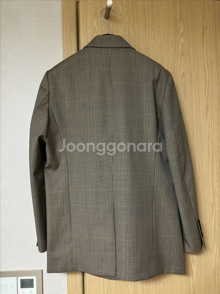 (1회착용) 던스트 투 버튼 울 블레이저 자켓 브라운 체크--3