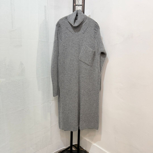 그런지 슬릿 레이어드 폴라니트원피스 롱원피스 트임4078