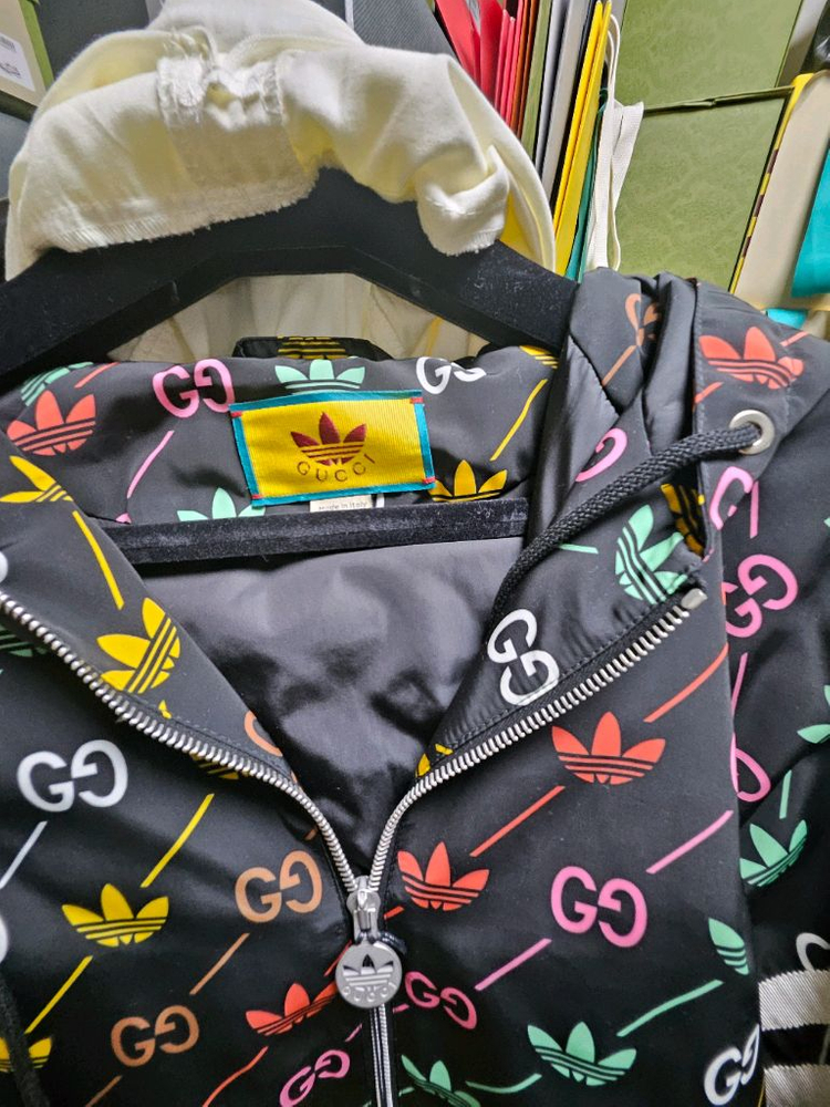 구찌 아디다스 콜라보 후드집업 점퍼--1