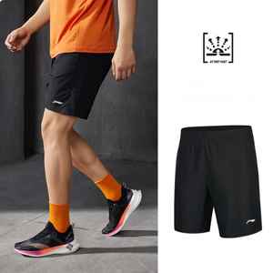 LI-NING,리닝,라이닝 남성 트레이닝반바지,2XL(33-34인치),검정색, 새제품 이미지