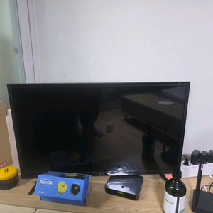 깔끔한 원목 TV장 거실장 세트