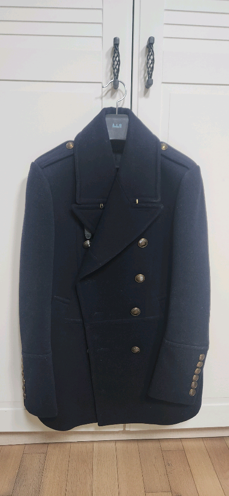 버버리프로섬 원빈 금장피코트 48--0