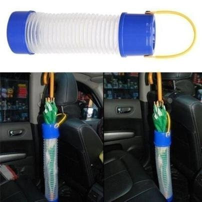 새 파랑색 차량용 우산 수납함 방수 수납 용품 편리 걸이 정리 차안 이미지