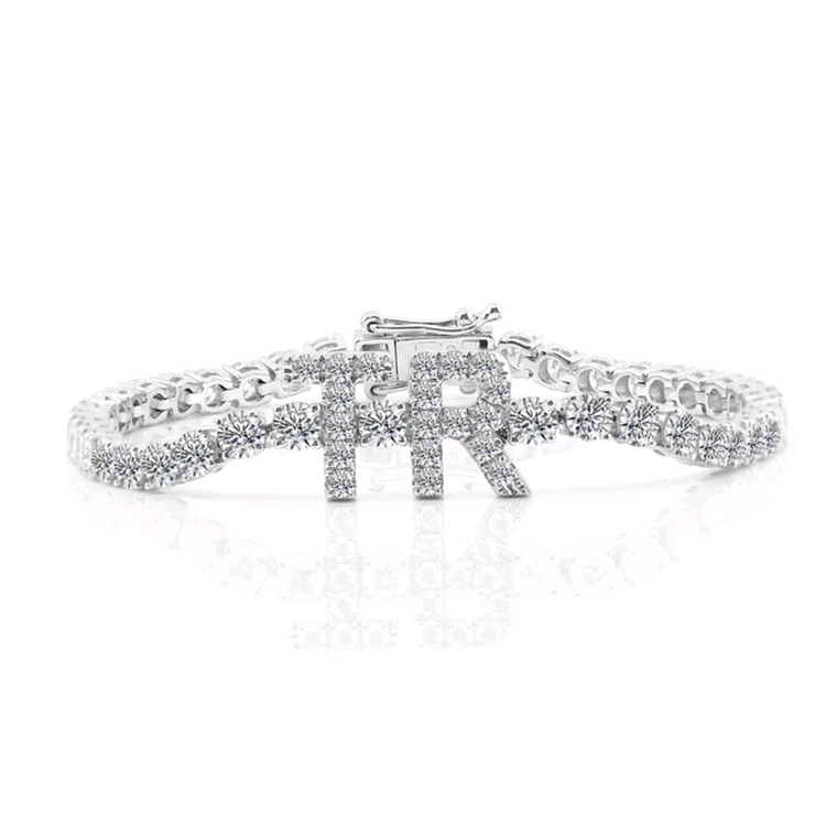 커스텀 랩 다이아몬드 10K 골드 테니스 브레이슬릿--1