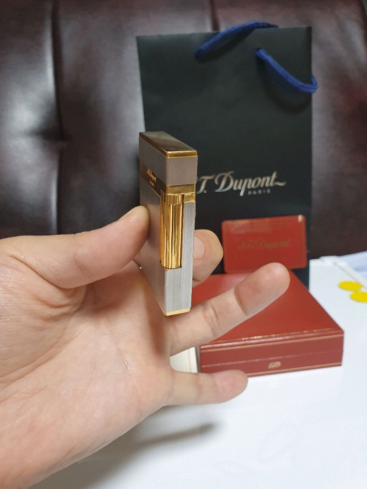 [풀세트] 듀퐁라이터 라인2 ca16841 산토스 브러쉬드 콤비 듀퐁라이타 이미지