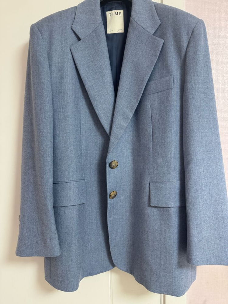 한섬 타임 수입 모 100 싱글 브레스티드 오버핏 자켓 새상품--2