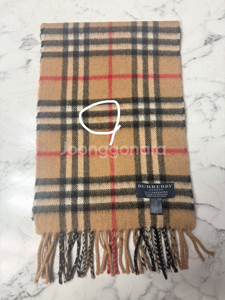 정품Burberry 100%캐시미어 목도리 머플러--8