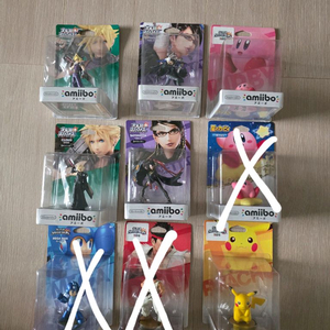 대난투 아미보(클라우드1p,2p 베요네타2종, 록맨, 피카츄, 커비) 이미지