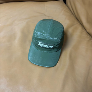 슈프림 캠프캡 모자 박스로고 글로스 립스탑 카키