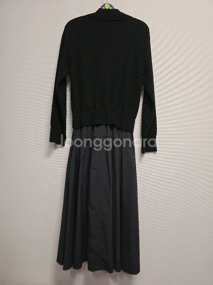 SJSJ 블랙 니트 롱 원피스--4