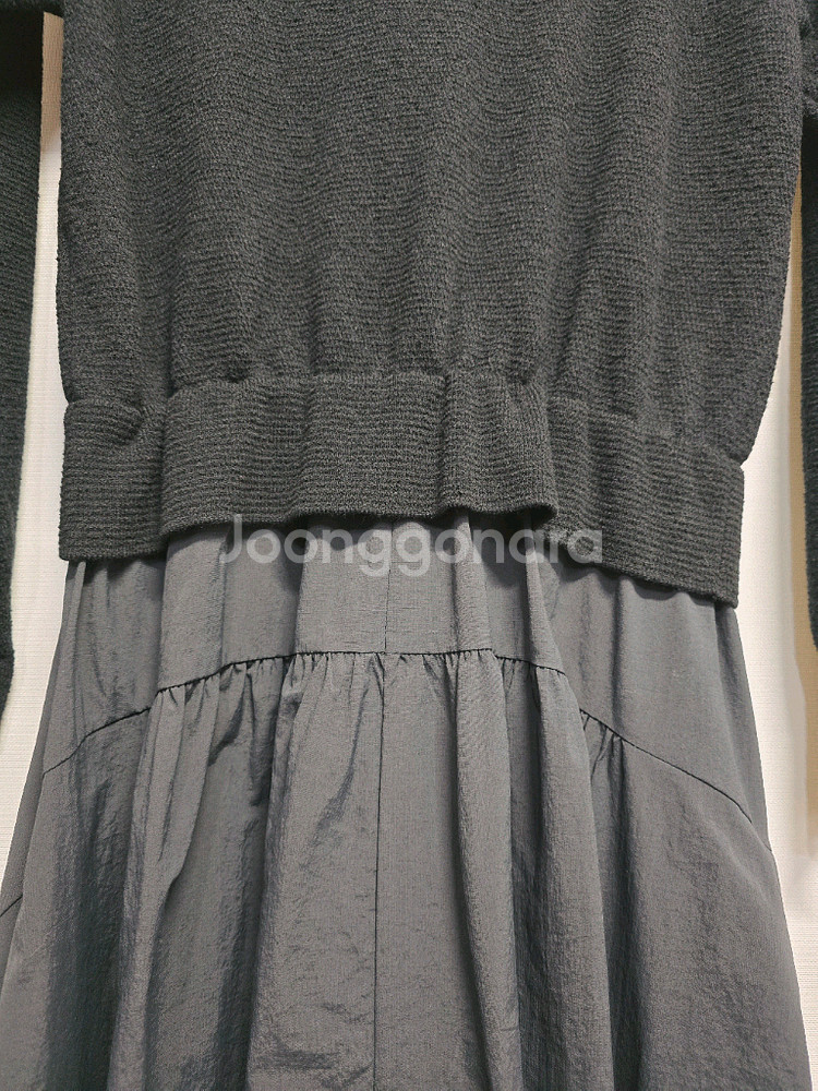 SJSJ 블랙 니트 롱 원피스--5