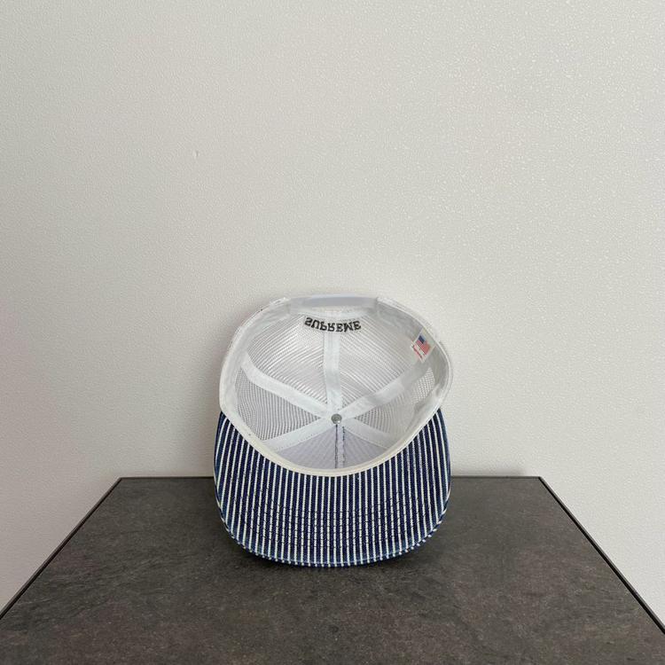 (OS) 슈프림 6패널 볼캡 모자 오일 박스 히코리 스트라이프--4