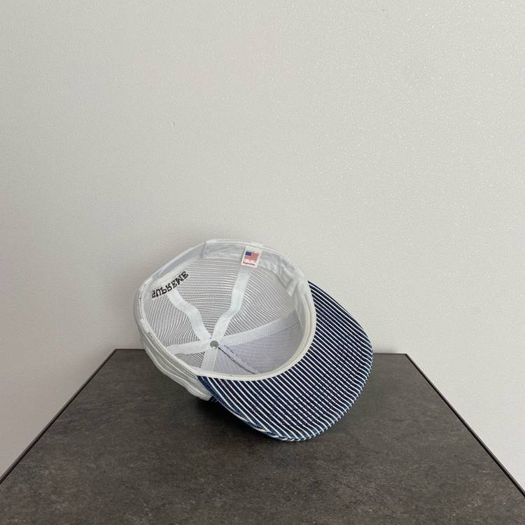 (OS) 슈프림 6패널 볼캡 모자 오일 박스 히코리 스트라이프--6