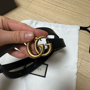 구찌 GG 마몽 벨트, 마몬트 여성 벨트 블랙