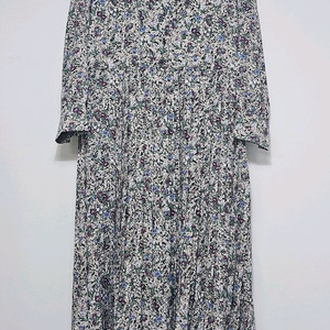 카라 주름 원피스 플라워 롱원피스 빅사이즈원피스