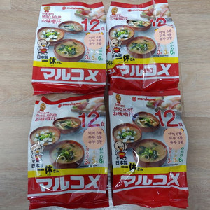 마루코메 미소된장 즉석미소 잇큐상 겐엔 12식 4봉 미소 된장국 미개봉 새제품