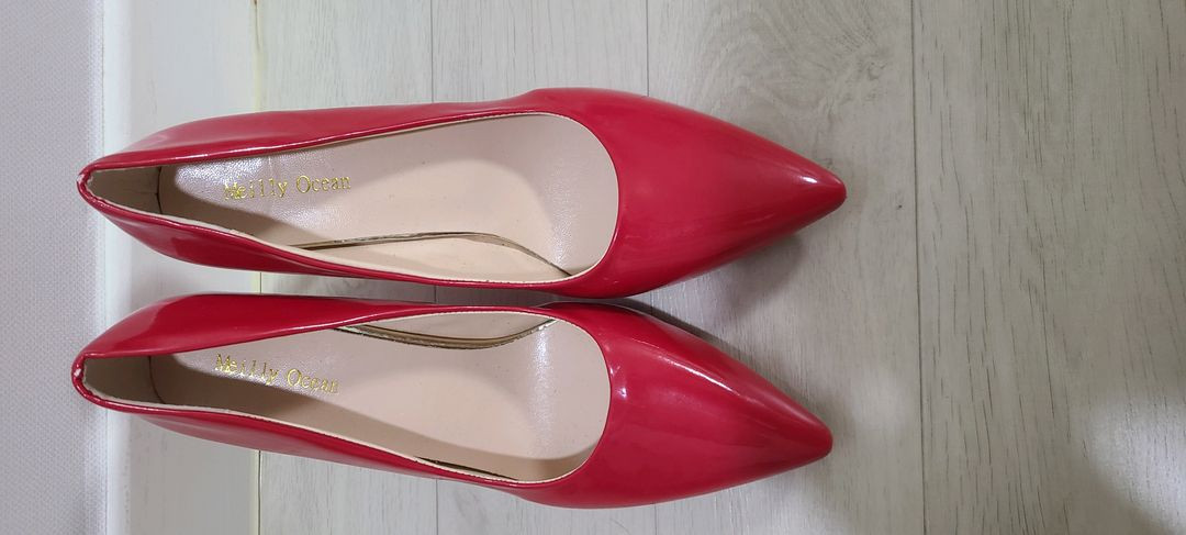 레드 포인티드 펌프스 남성용 하이힐--1