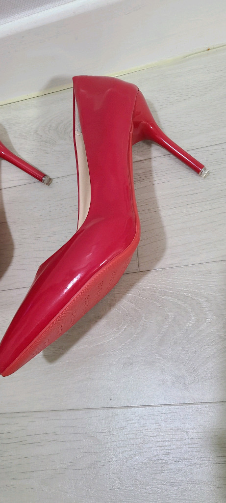 레드 포인티드 펌프스 남성용 하이힐--2