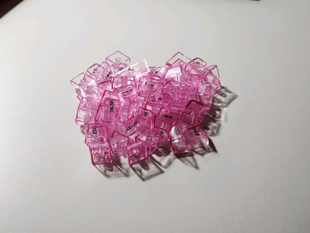 핑크색 투명 키보드 키캡--1