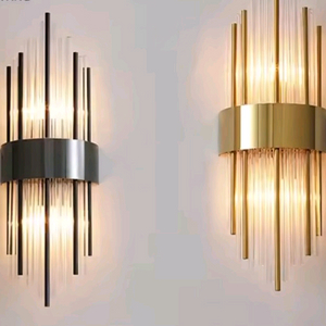 Modern Gold/Black 크리스탈 벽 조명 2개