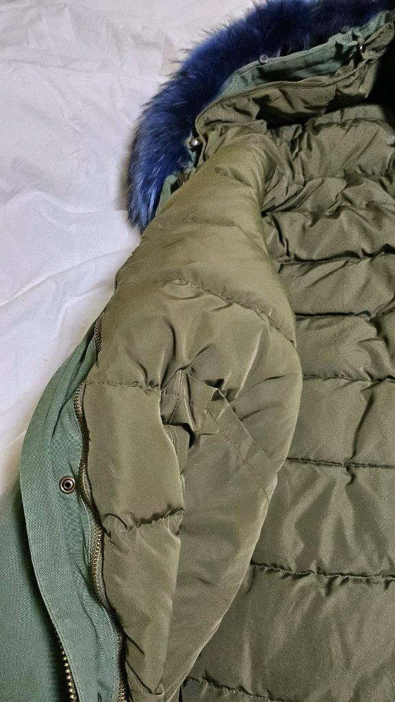 라쿤퍼 다운 패딩 야상점퍼--3