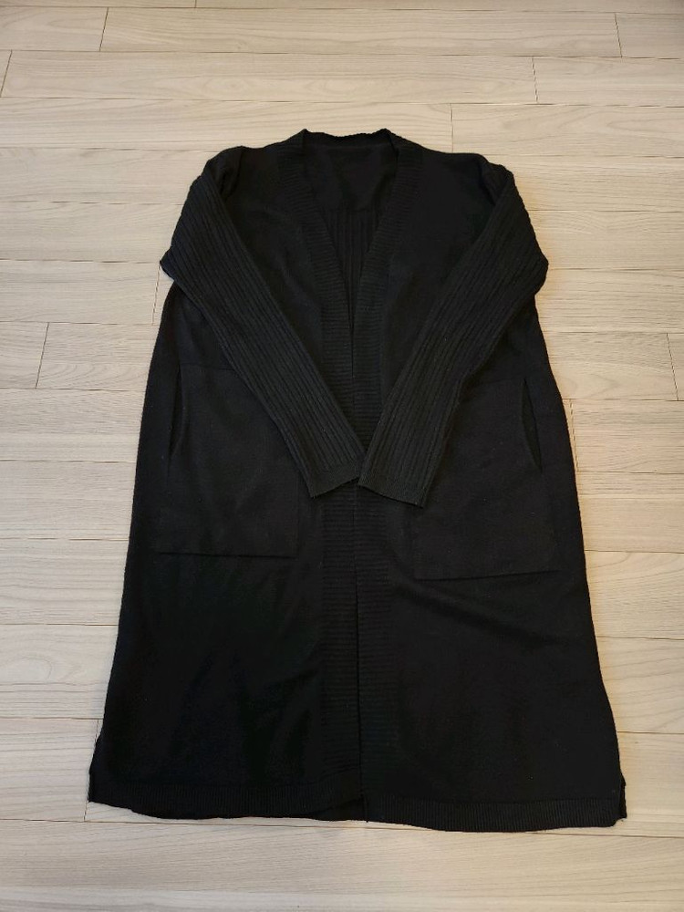 고급스러운 롱 가디건 블랙 55-66--1