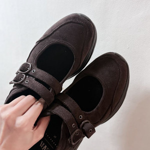 자라 플랫폼 스포티 발레리나 메리제인 스니커즈 브라운 37 240mm