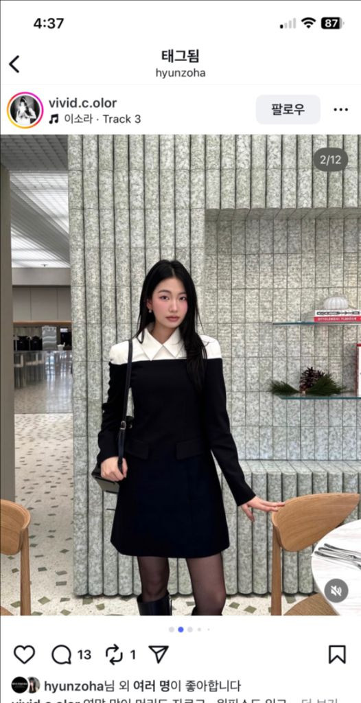 블랙 미니 드레스 하객룩 연말룩--8