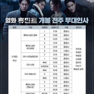 휴민트 무대인사 부산/대구 조인성 박정민 신세경 양도 A