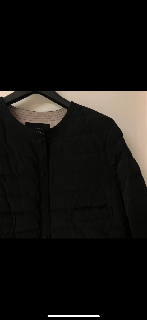 제평 호지안 라운드 경량 덕다운 패딩 노카라 블랙 검정 66 여자 여성 간절기 타임마인한섬--1