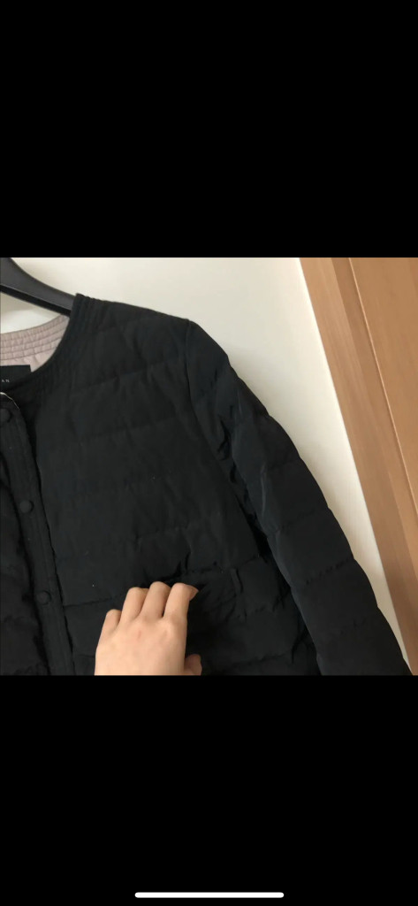 제평 호지안 라운드 경량 덕다운 패딩 노카라 블랙 검정 66 여자 여성 간절기 타임마인한섬--4