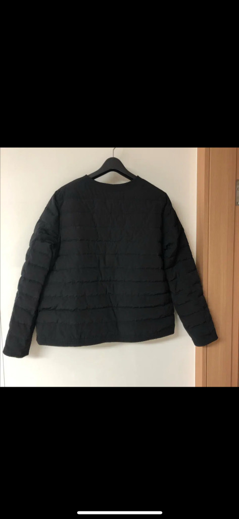 제평 호지안 라운드 경량 덕다운 패딩 노카라 블랙 검정 66 여자 여성 간절기 타임마인한섬--7