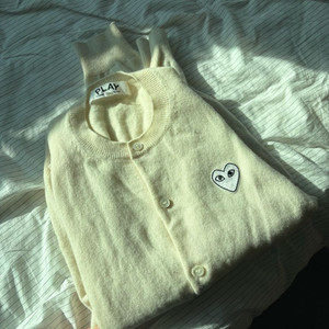 꼼데가디건 여성용 라지사이즈 아이보리