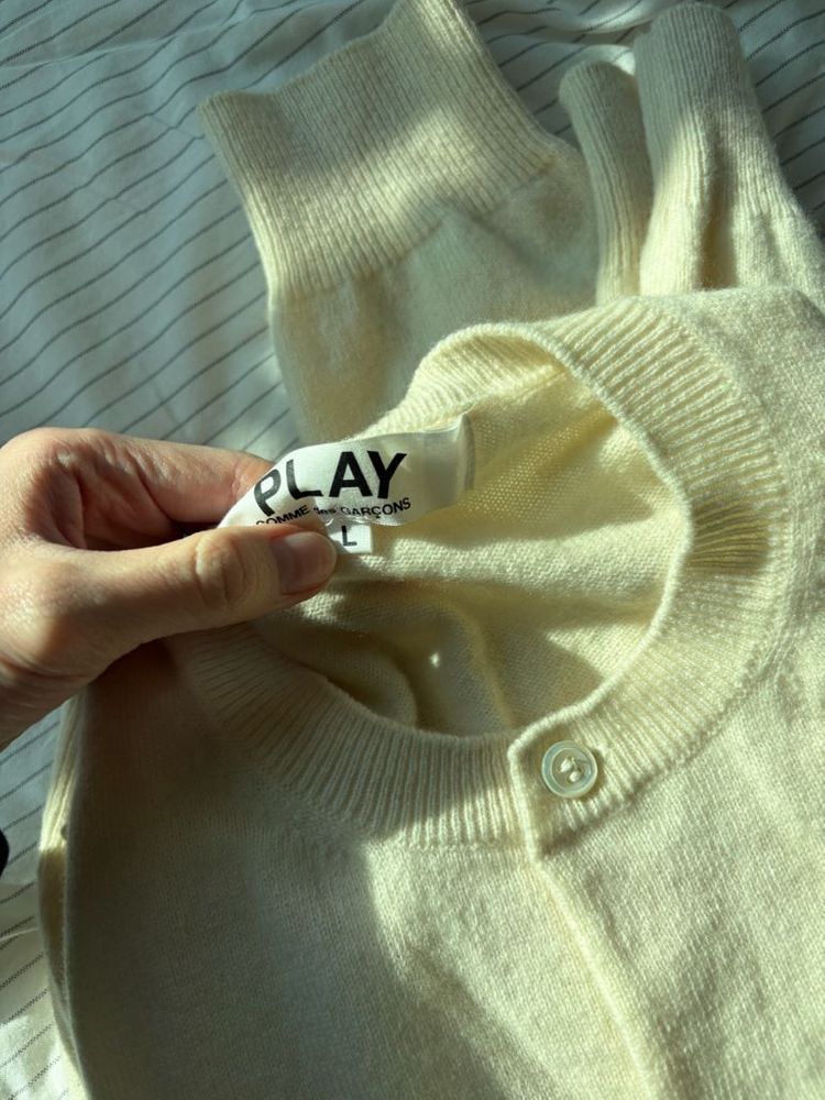꼼데가디건 여성용 라지사이즈 아이보리--1