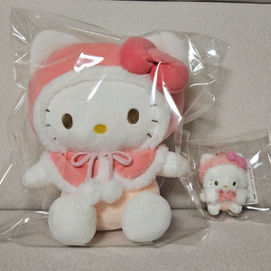 핑크망토키티인형 키링세트