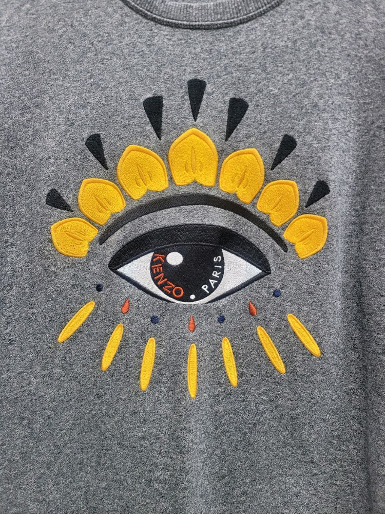 KENZO 겐조 빅아이 자수 로고 맨투맨 스웻셔츠 / 남 S 그레이--2