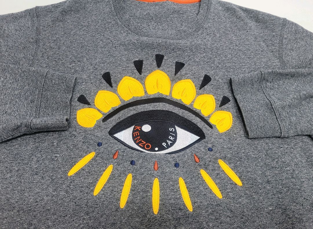 KENZO 겐조 빅아이 자수 로고 맨투맨 스웻셔츠 / 남 S 그레이--4