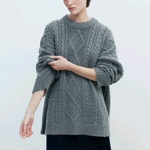 포유어아이즈온리 FYEO 루즈핏 케이블 니트 그레이