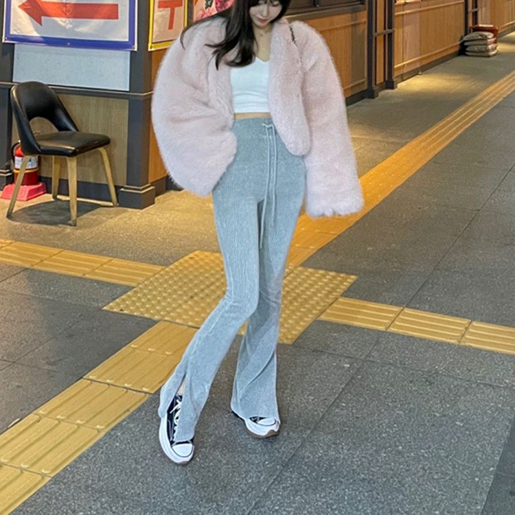 벨벳 골덴 부츠컷 롱 팬츠 스판 밴딩 바지--3