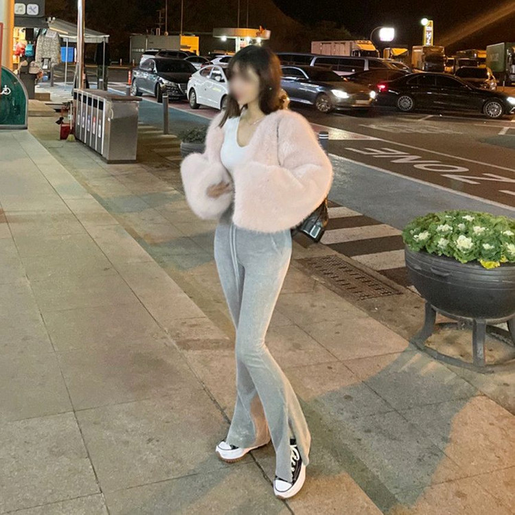 벨벳 골덴 부츠컷 롱 팬츠 스판 밴딩 바지--6