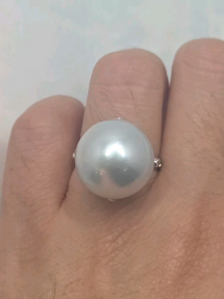 회색 남양진주 반지--1