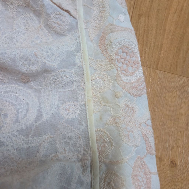 NOI-DITTA노이디타반팔플라워플로럴레이스볼륨퍼프블라우스아이보리/피치42 이미지