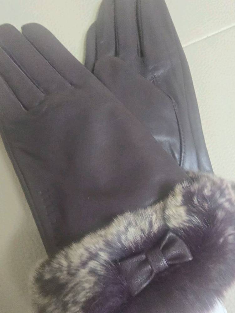 여성용 겨울 가죽장갑 엘르--1