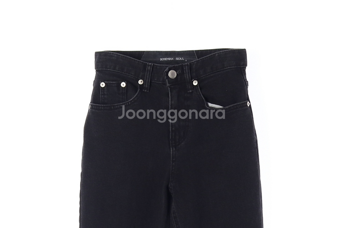 [S]보헤미안서울 플레어진 하이라이즈 부츠컷 데님 청바지--2