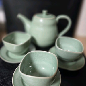 광주요 청자 무지 3인다관세트 이미지