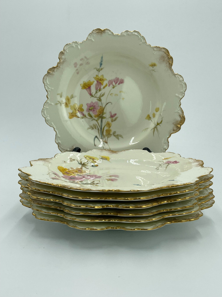 엔틱 로얄 크라운 더비 꽃무늬 플레이트 6ea .240--0