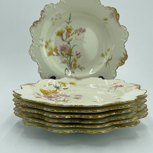 엔틱 로얄 크라운 더비 꽃무늬 플레이트 6ea .240