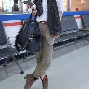 리본타이 빈티지 팬츠/면바지/더티팬츠/빈티지진/카키색바지/여자바지 이미지