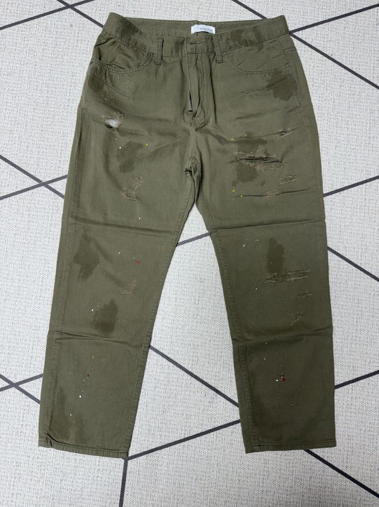 리본타이 빈티지 팬츠/면바지/더티팬츠/빈티지진/카키색바지/여자바지 이미지